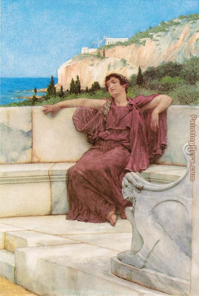 A Female Figure Resting painting - Sir Lawrence Alma-Tadema A Female Figure Resting art painting